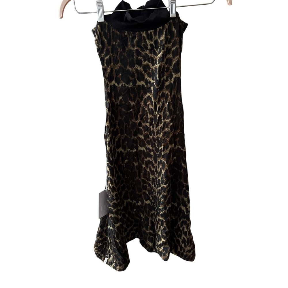 NWT One Teaspoon Sz S Leopard Animal Print Smock Mock Neck Shift Mini Dress